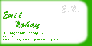 emil mohay business card